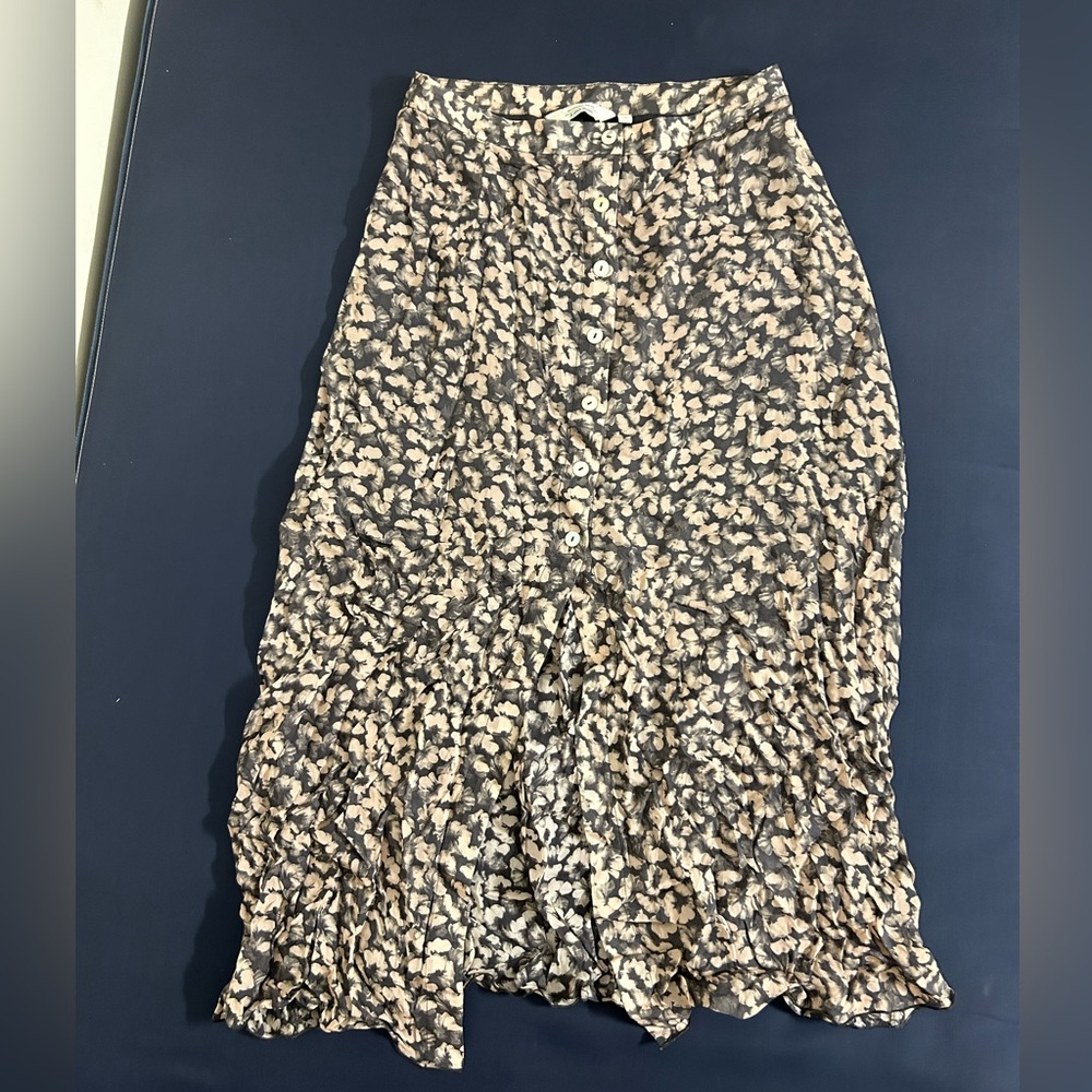 & Other Stories Printed Midi Buttoned Skirt